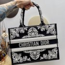 Romantic Paris Dior Tote Book Bag Motif Batik Black White Style D4478