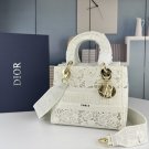 Romantic Paris Elegant Medium Lady D-Lite Bag All White D-Lace Embroidery
