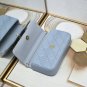 Romantic Paris Mini Lady Dior Phone Pouch Bag Blue Lambskin Cannage