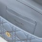 Romantic Paris Mini Lady Dior Phone Pouch Bag Blue Lambskin Cannage