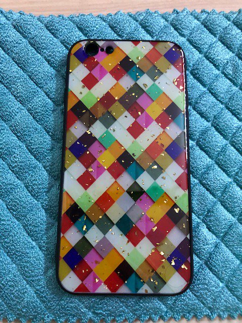 Soft case mosaic for iphone 6 6s colorful patterned kite Golden Flakes Brand New