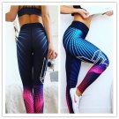 Yoga Fitness Print Legging High Waist Athletic Running Pants Spliced Trousers