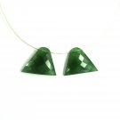 Natural Green Serpentine Gemstone, Faceted Cabochon Gems, Drilled Serpentine Beads.
