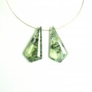 Green Prehnite Gemstone Faceted Cabochon Prehnite, Prehnite Gems Pair.