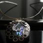 SALE!! - Paua and Shell in Ornate Silver Bail with 3mm Silver Choker