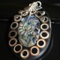 SALE!! - Paua and Shell in Ornate Silver Bail with 3mm Silver Choker
