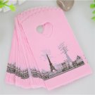 50 Pcs Pink Eiffel Tower Paris France Packaging Bags Plastic Shopping Gift Bags