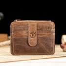 Bullcaptain Brown Men Genuine Leather Wallet Business Card Holder pickup package