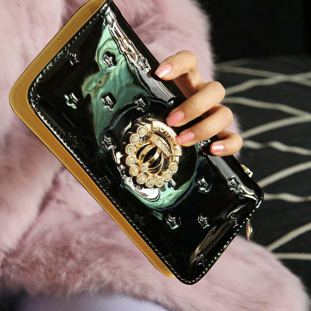 Bogesi Luxury Brand Women Black Yellow Wallet New Female Purse Ladies Phone Coin