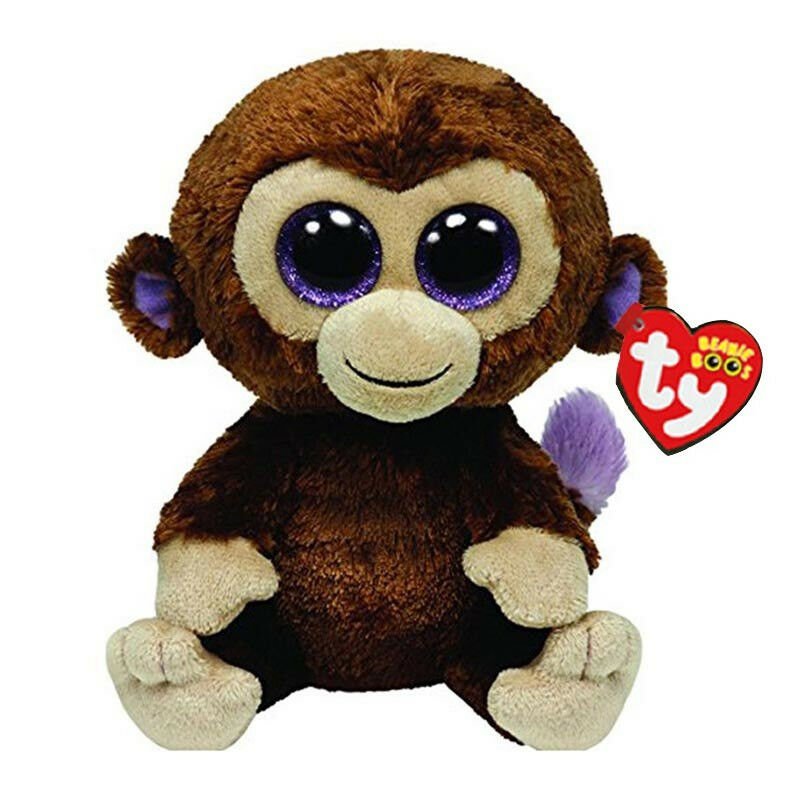 Ty Beanie Boos Stuffed & Plush Animal Colorful Brown Monkey Toy Doll With Tag 6"