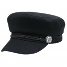 Women Wool Baseball Cap Button Winter Men Hat Octagonal Cap Sun Black Vizor Cap