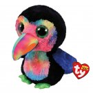 Ty Beanie Boos Stuffed & Plush Animal Black Colorful Bird Toy Doll With Tag 15cm