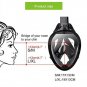 Black X/XL Ful Face Scuba Snorkeling Diving Swimming Mask Easy Breath For GoPro