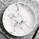 White Ceramic Marble Plate Chinese Tableware Porcelain Dish Food Microwave Plate