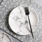 White Ceramic Marble Plate Chinese Tableware Porcelain Dish Food Microwave Plate