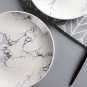 White Ceramic Marble Plate Chinese Tableware Porcelain Dish Food Microwave Plate