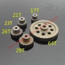 Steel Metal Spur Different Main Gear 64T/21T/23T/29T/17T/26T Motor Pinion Gears