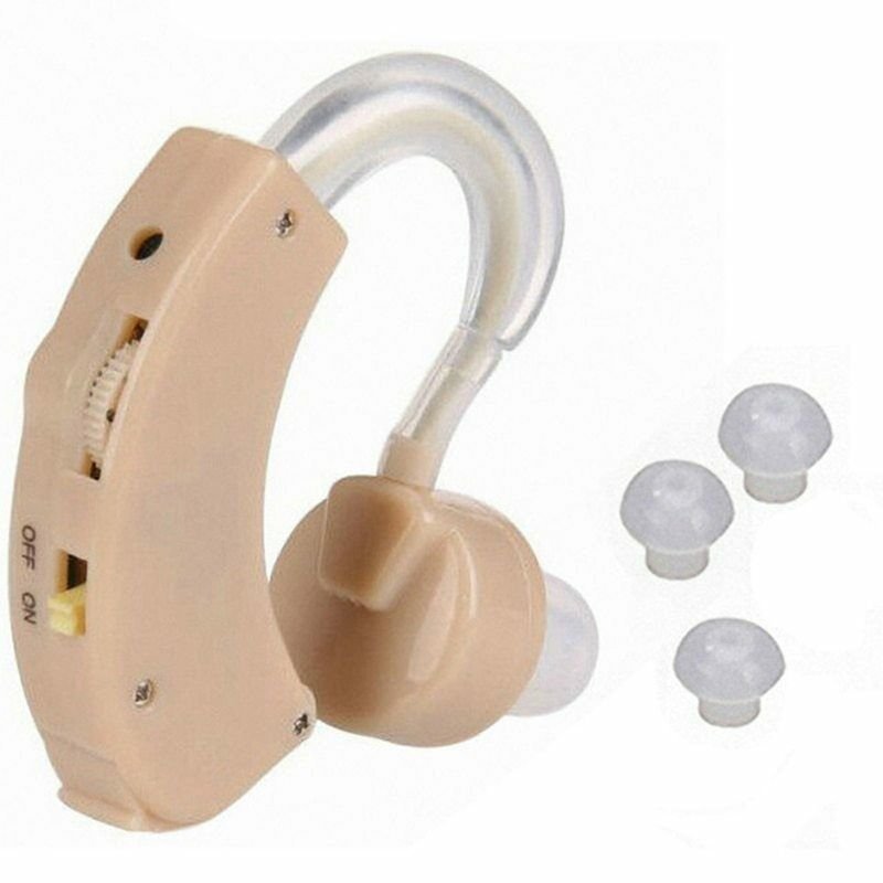 Ear Hearing Aid Mini Device Behind Ear High Low Tone Sound Elderly Voice Case