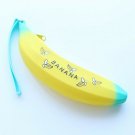 Banana Pencil Case Silicone Yellow Pencilcase Pen Bag Students Makeup Zipper Bag