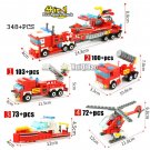 Lego Fireman 348pcs Kids Children New Toy Play Fire Fighting Car Helicopter Boat