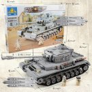KAZI 1193pcs Building Blocks Military Army Tank Model Soldiers Grey Bricks Tank