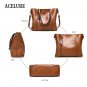 New ACELURE Women Shoulder Bag Braun Oil Wax Leather Handbag Tote Bag With Purse