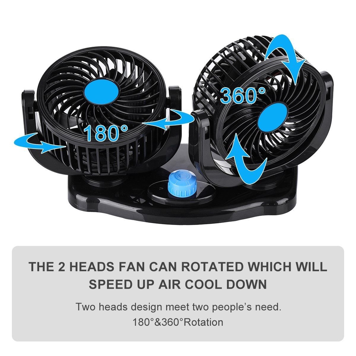 Mini Portable Car Vehicle Truck Cooling Air Fan All Round Adjustable Auto Cooler
