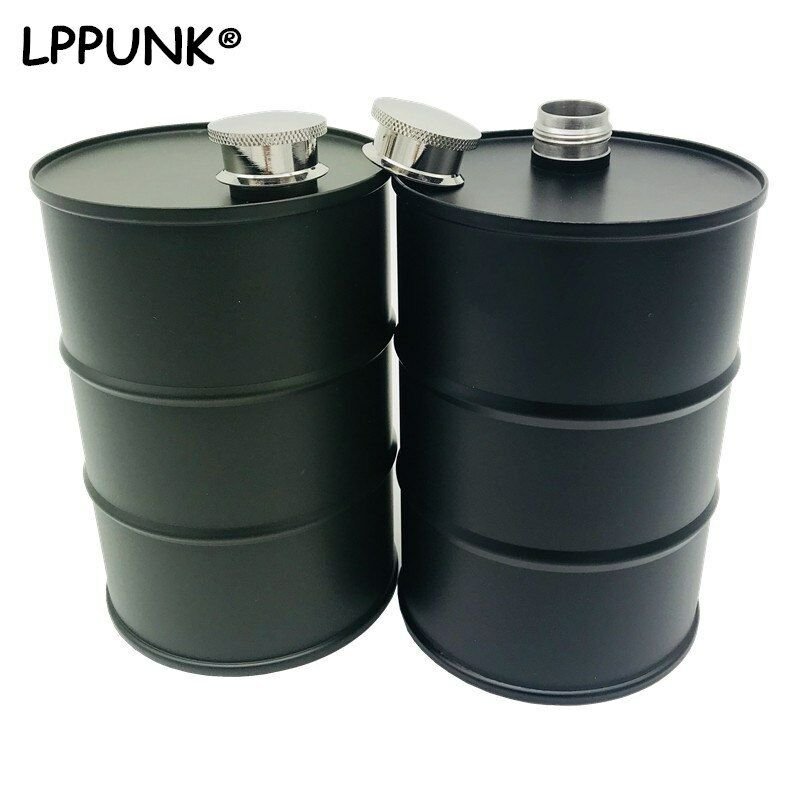 Stainless Steel Whisky Flagon Oil Bucket Flask Hip Large Drum Barrel Vodka Flask