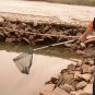Portable Triangular Telescopic Fishing Net Aluminium Handle Landing Folding Net