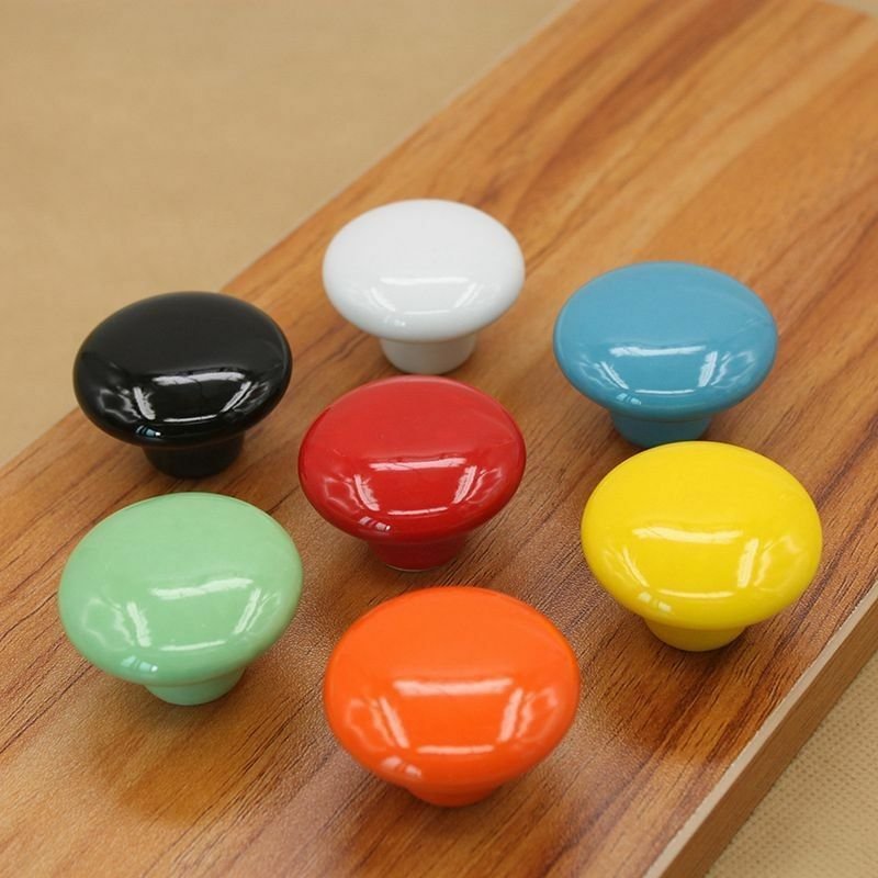 7PCS Candy Colorful Furniture Knob Ceramic Drawer Round Door Cabinet Pull Handle