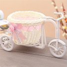 New Rattan Tricycle Bike Flower Basket Vase Handmade Storage Flower Holder Decor