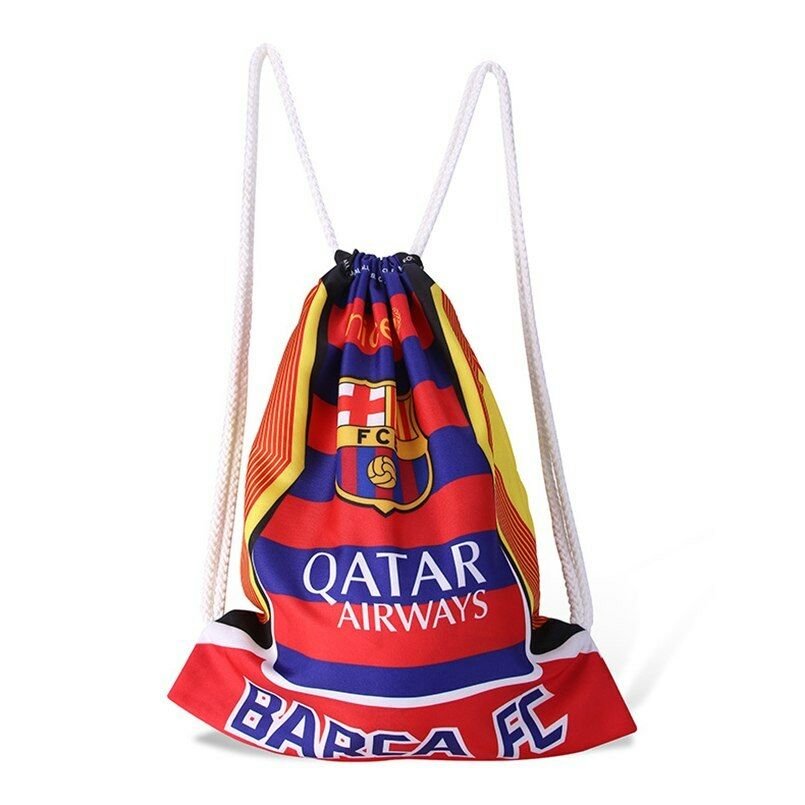 New Soccer FC Barcelona BackPack Bag Polyester No Rain Cover Hiking Football Bag