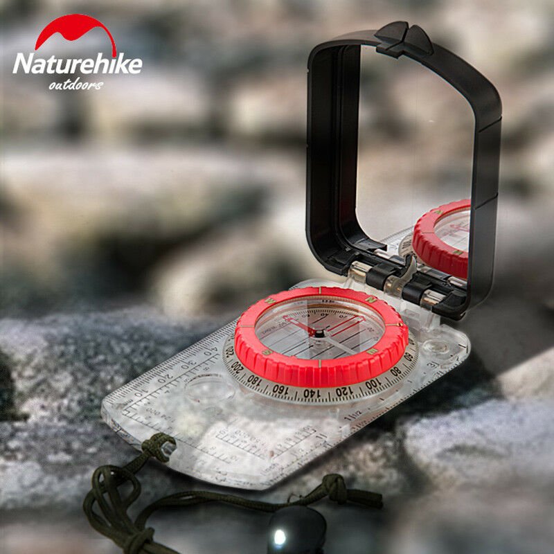 NatureHike Luminous Compass With Mirror LED Light Camping Hiking Survival Compas