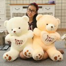 White Beige Big I Love You Teddy Bear Large Stuffed Plush Toy Holding LOVE Heart