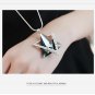Long Section Six Star Necklace Opal Sweater Chain Silver Dark Jewelry Crystals