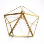 Clear Glass Pentagon Jewelry Display Box Wedding Storage Ring Holder Flower Case