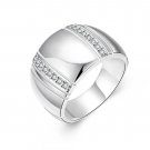 Wedding Ring Women Silver 925 Sterling Men Engagement Fashion Hand Finger 8 Size