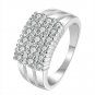 Fashion Silver Ring Zircon Geometric Creative Weding Jewelry Women New Gift Lady
