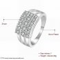 Fashion Silver Ring Zircon Geometric Creative Weding Jewelry Women New Gift Lady