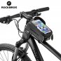 ROCKBROS Waterproof Cycling Bicycle Touch Screen Bike Front Tube Bag Frame Bag