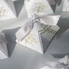 50pcs Triangular Pyramid Gift Box Wedding Favors Gifts Candy Guests Decorations