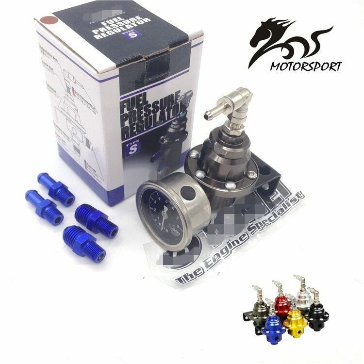 PERRIN Universal Adjustable Fuel Pressure Regulator Tomei Type + Original Gauge