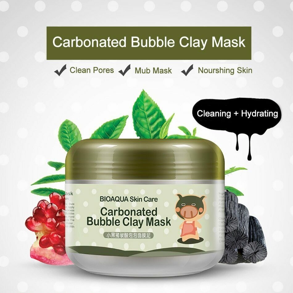 Black Pig BIOAQUA Kawaii Carbonated Bubble Clay Face Mask Winter Deep Cleaning