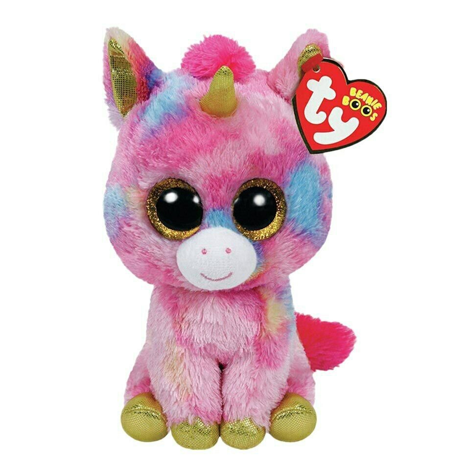 Ty Beanie Boos Unicorn Pink Colorful Stuffed Plush Animal Kids Soft Toy 6" 15cm