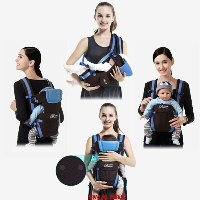 Baby Backpack Carrier Breathable Sling 4in1 Bag Infant Kangaroo Bear Pouch Wrap