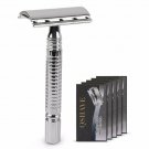 Qshave Double Edge Mens Shaving Razor Classic Short Handle Shaving Durable Razor