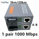 1 pair 1000Mbps 3KM or 20KM Media converter Fibra Optica Transceiver FTTH Optic