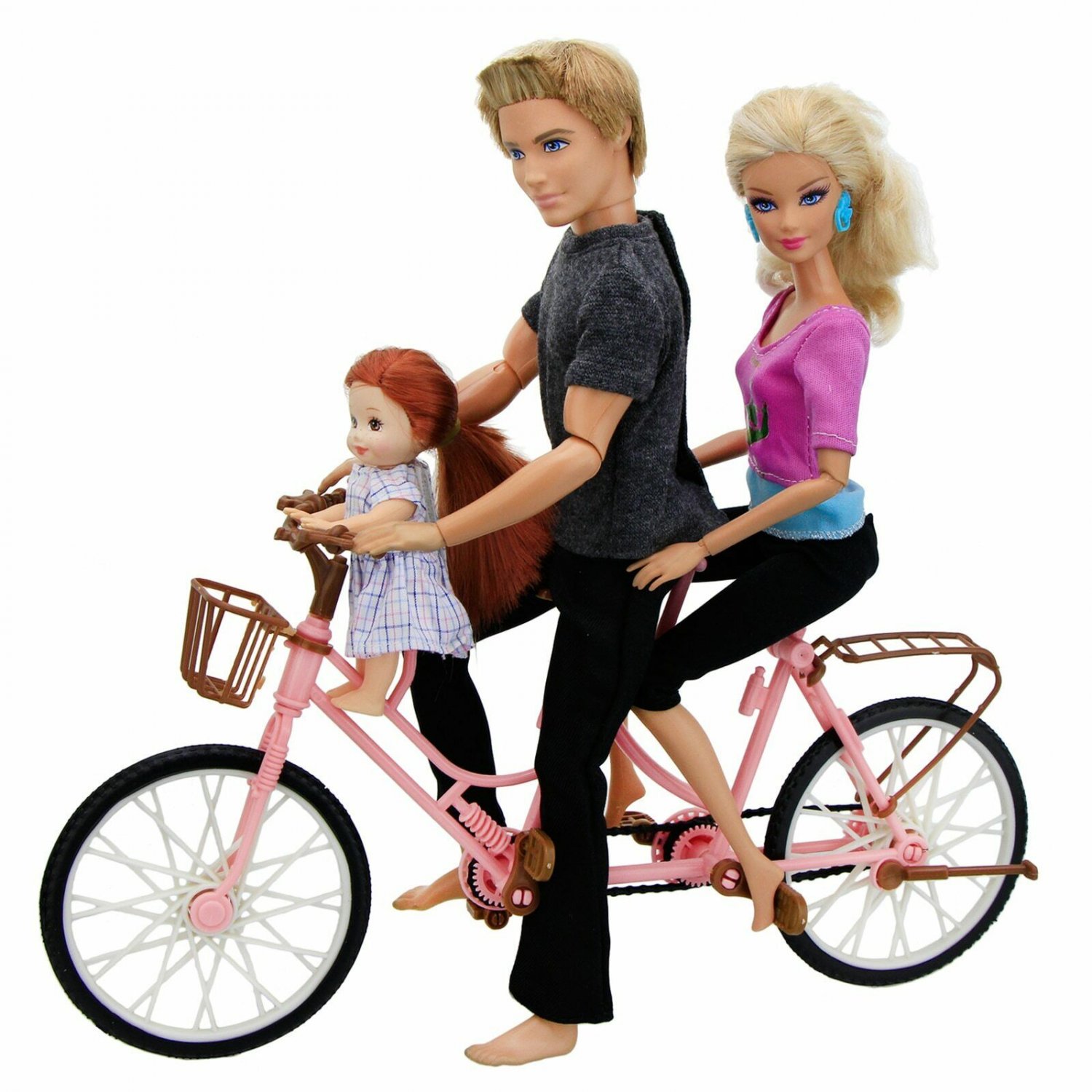Barbie Doll Dollhouse Ken Kids Pink Green Plastic Bicycle Bike Outdoor Sport Toy