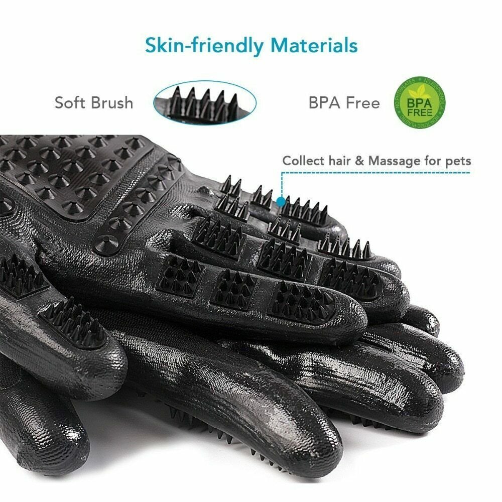 1Pair Grooming Glove Pet Hair Remover Cats Soft Rubber Dog Horse Cat Clean Brush