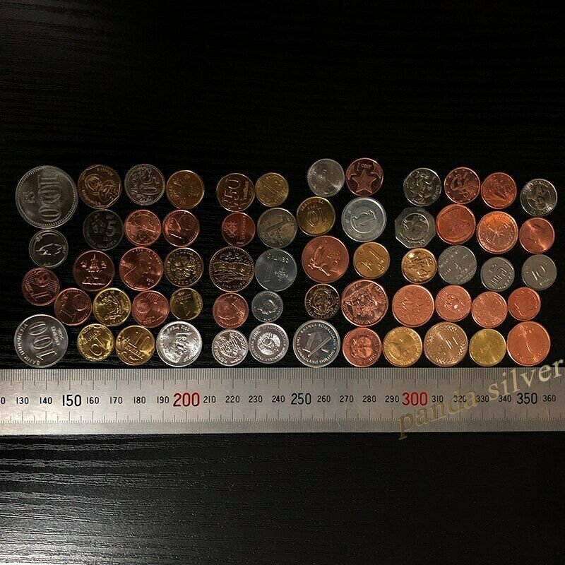 60 Collection Coins Different Countries Euro Asia Africa America Collectibles